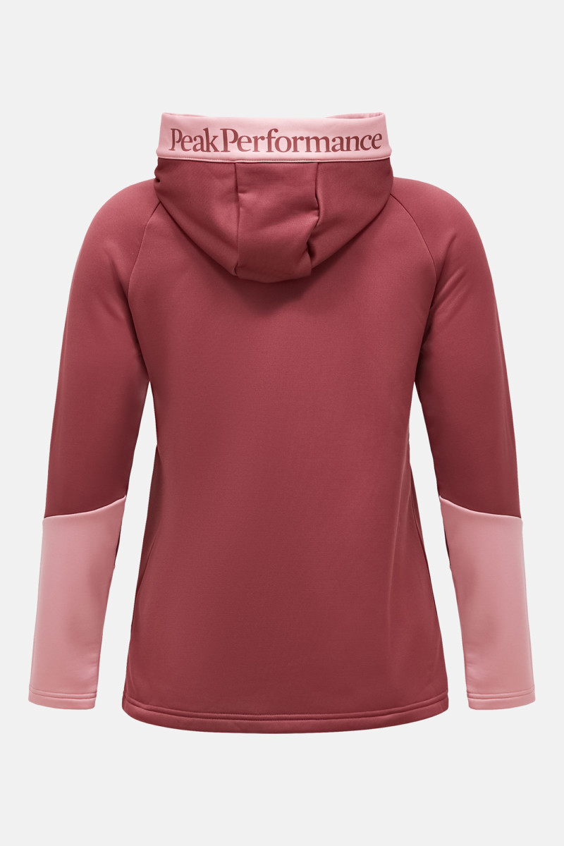 Mikina Peak Performance W Rider Essentials Zip Ho-R Wild Rouge/Sand Fog Melange