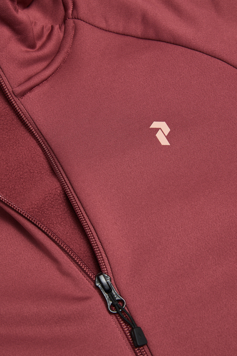Mikina Peak Performance W Rider Essentials Zip Ho-R Wild Rouge/Sand Fog Melange
