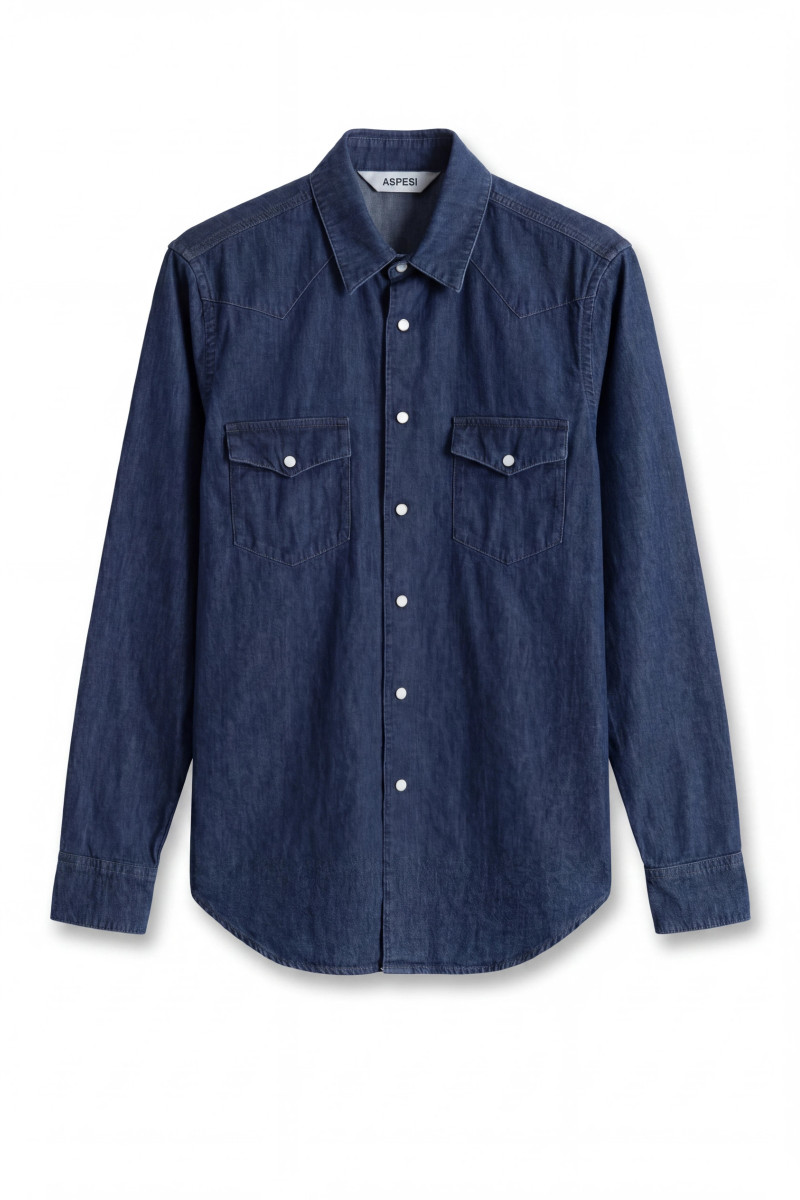 Košeľa Aspesi Camicia Ri - Wayne Denim