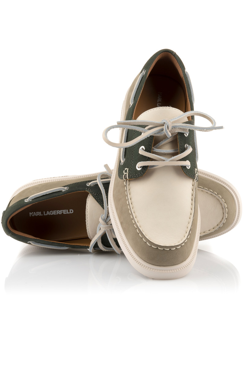 Mokasíny Karl Lagerfeld Kori Tri_Colour Boater Light Khaki Nubuck