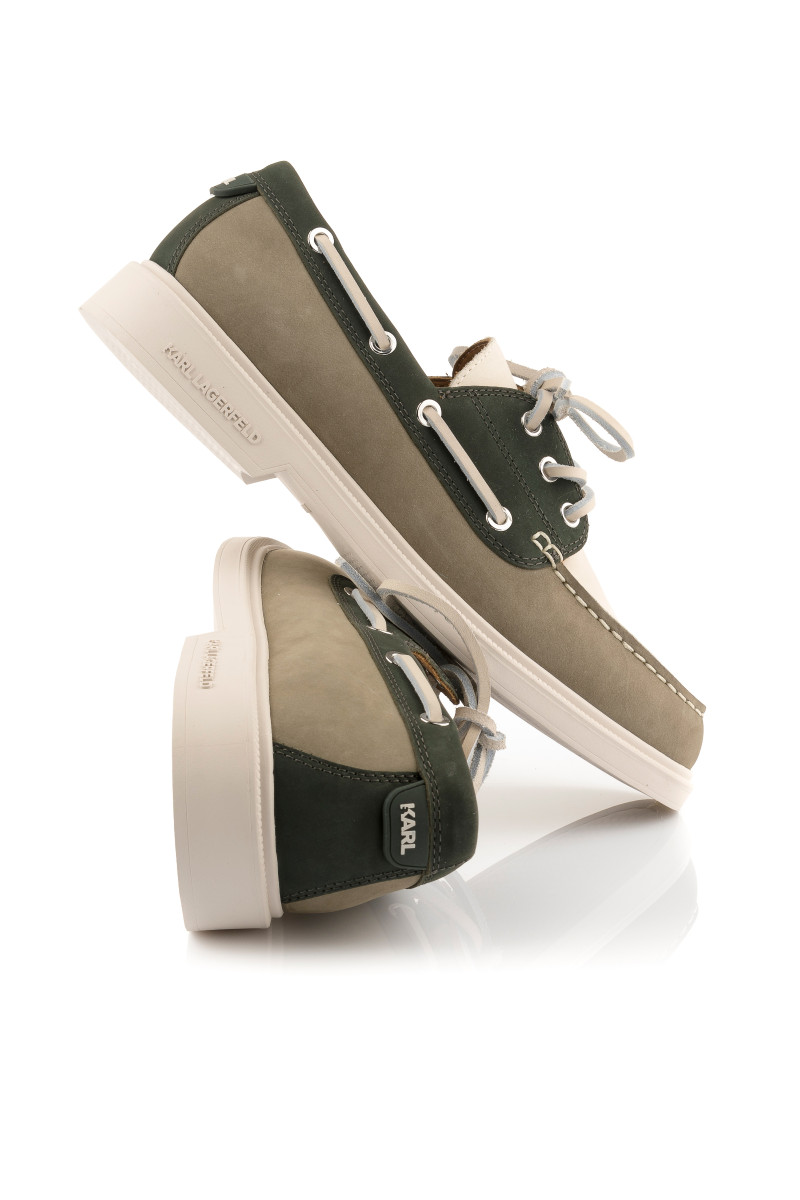 Mokasíny Karl Lagerfeld Kori Tri_Colour Boater Light Khaki Nubuck