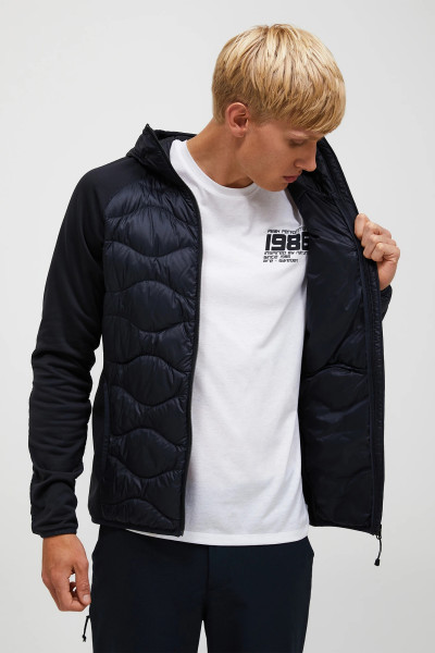 BUNDA PEAK PERFORMANCE M HELIUM DOWN HYBRID HOOD-AVID BEIGE - Fotografia č. 3