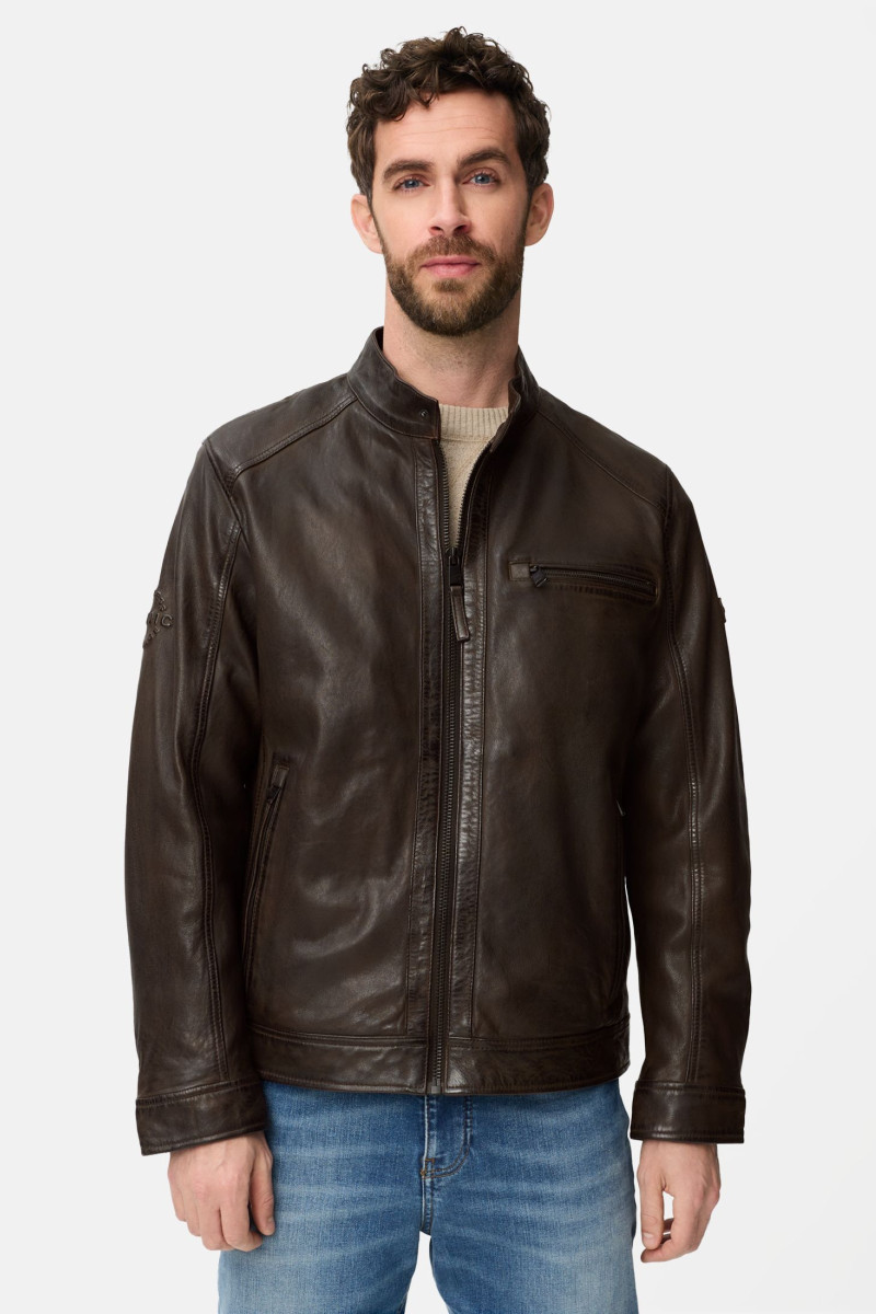 Bunda Camel Active Leather Blousons Dark Brown