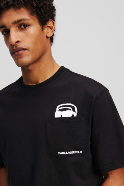 TRIČKO KARL LAGERFELD IKON OUTLINE POCKET T-SHIRT - Fotografie č. 3