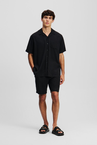 KOŠILE KARL LAGERFELD SSLV KAMEO TENCEL SHIRT - Fotografie č. 4