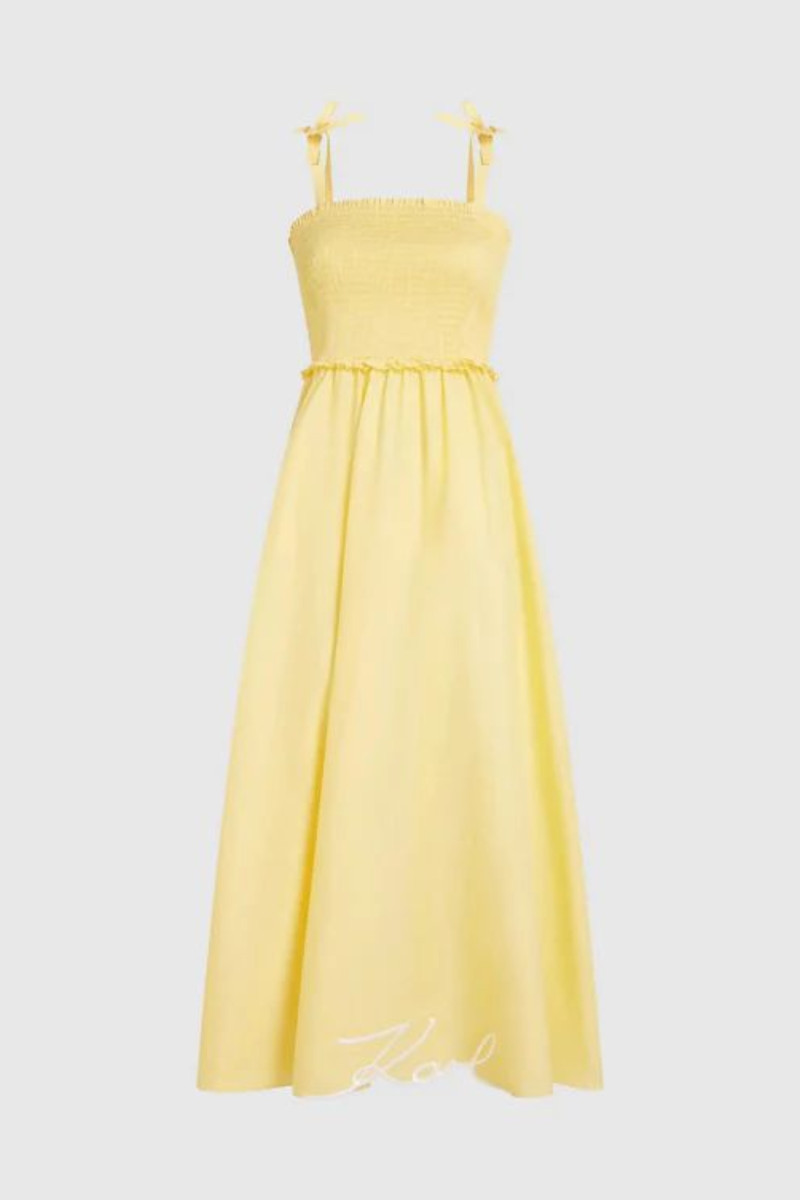 Plážové Oblečenie Karl Lagerfeld Karl Dna Signature Ankle Dress Sunshine Yellow