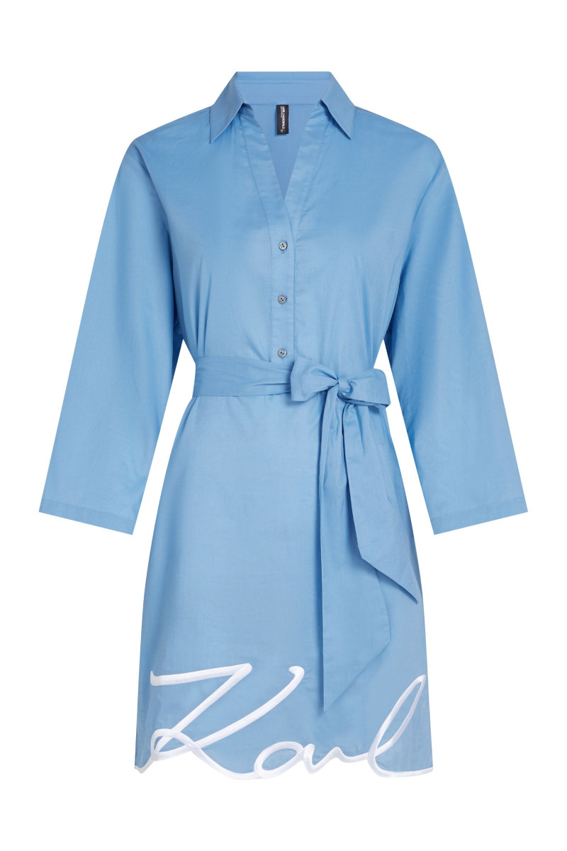 Plážové Oblečenie Karl Lagerfeld Karl Dna Signature Beach Dress Silver Lake Blue