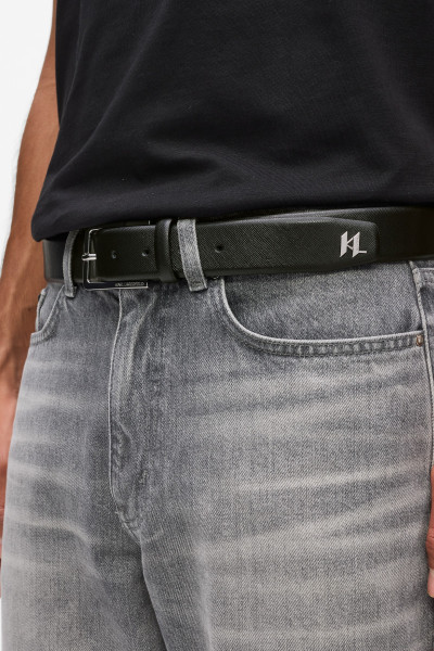 OPASEK KARL LAGERFELD K/MONOGRAM LEATHER BELT - Fotografie č. 5