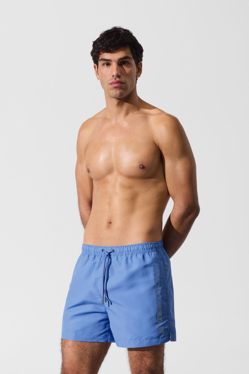 Fürdőruha Karl Lagerfeld Ikon Shine Short Boardshort Silver Lake Blue