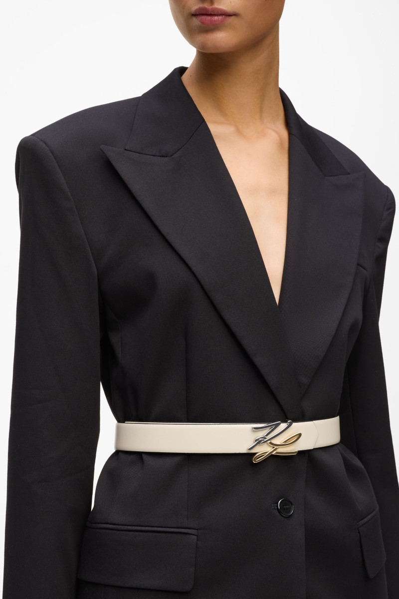 Opasok Karl Lagerfeld K/Autograph Rv G/S H3 Belt Gp White/Black