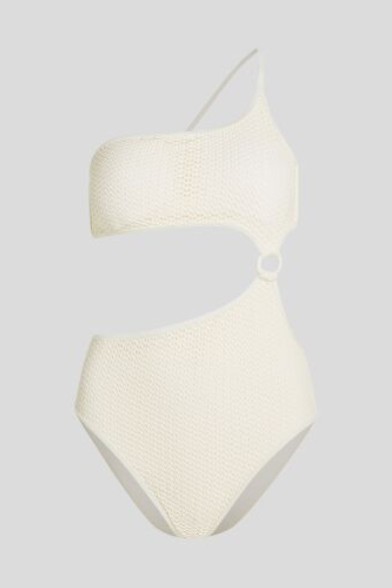 Plavky Karl Lagerfeld Crochet Ring Swimsuit Cannoli Cream