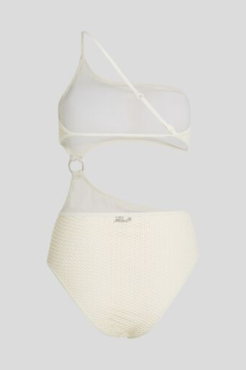 Plavky Karl Lagerfeld Crochet Ring Swimsuit Cannoli Cream