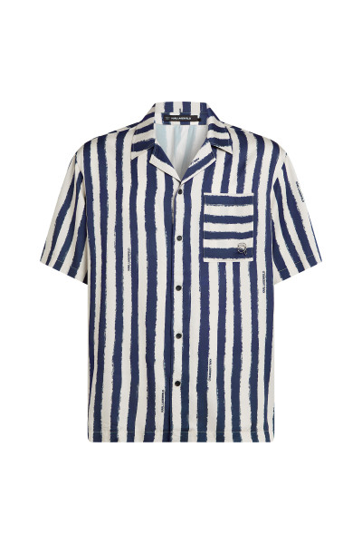 KOŠILE KARL LAGERFELD IKON STRIPED BOWLING SSLV SHI - Fotografie č. 5