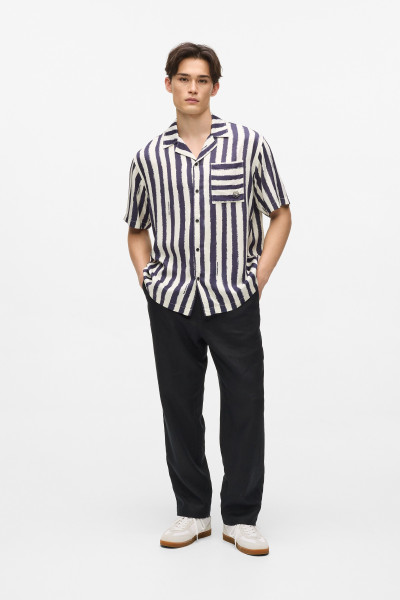 KOŠILE KARL LAGERFELD IKON STRIPED BOWLING SSLV SHI - Fotografie č. 4