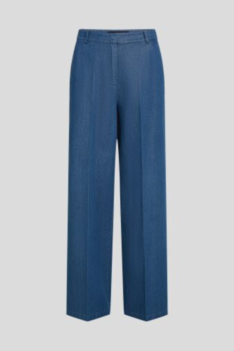 Nohavice Karl Lagerfeld Lightweight Shiny Denim Pants Mid Blue Denim