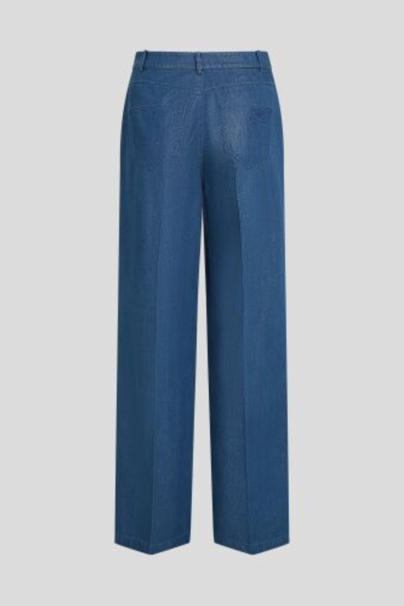 Nohavice Karl Lagerfeld Lightweight Shiny Denim Pants Mid Blue Denim