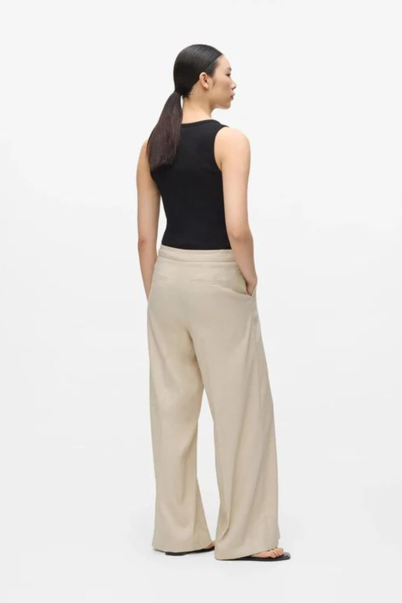 Nohavice Karl Lagerfeld Wide Leg Melange Pants Safari