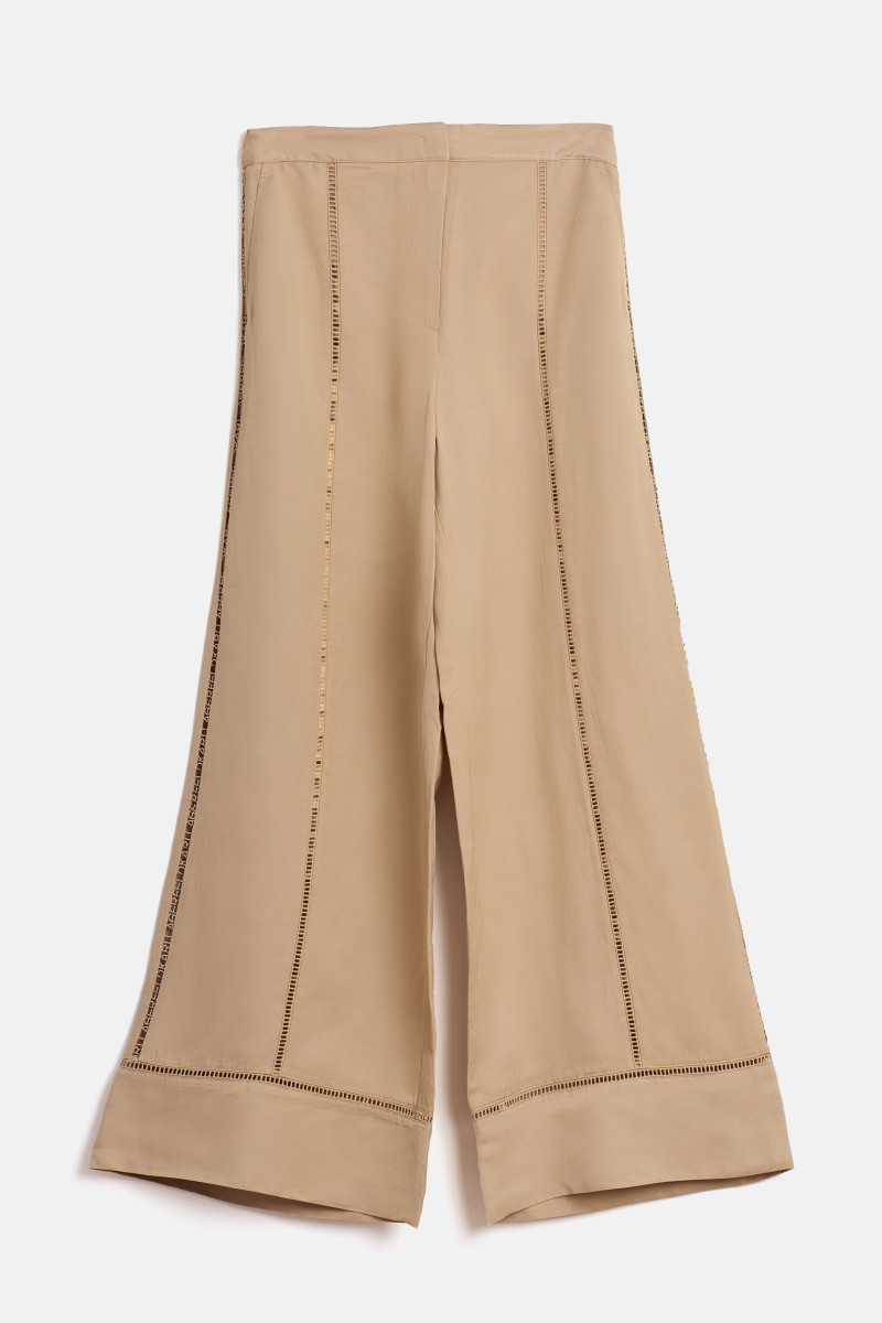 Nohavice Karl Lagerfeld Embroidery Detail Pants Safari