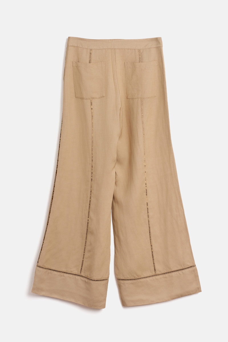 Nohavice Karl Lagerfeld Embroidery Detail Pants Safari