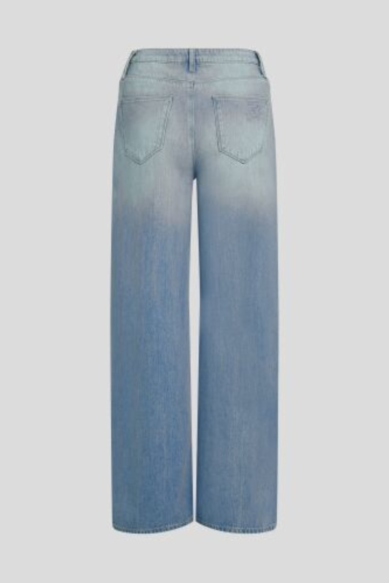Džínsy Karl Lagerfeld Wide Leg Denim Pants Light Blue Denim