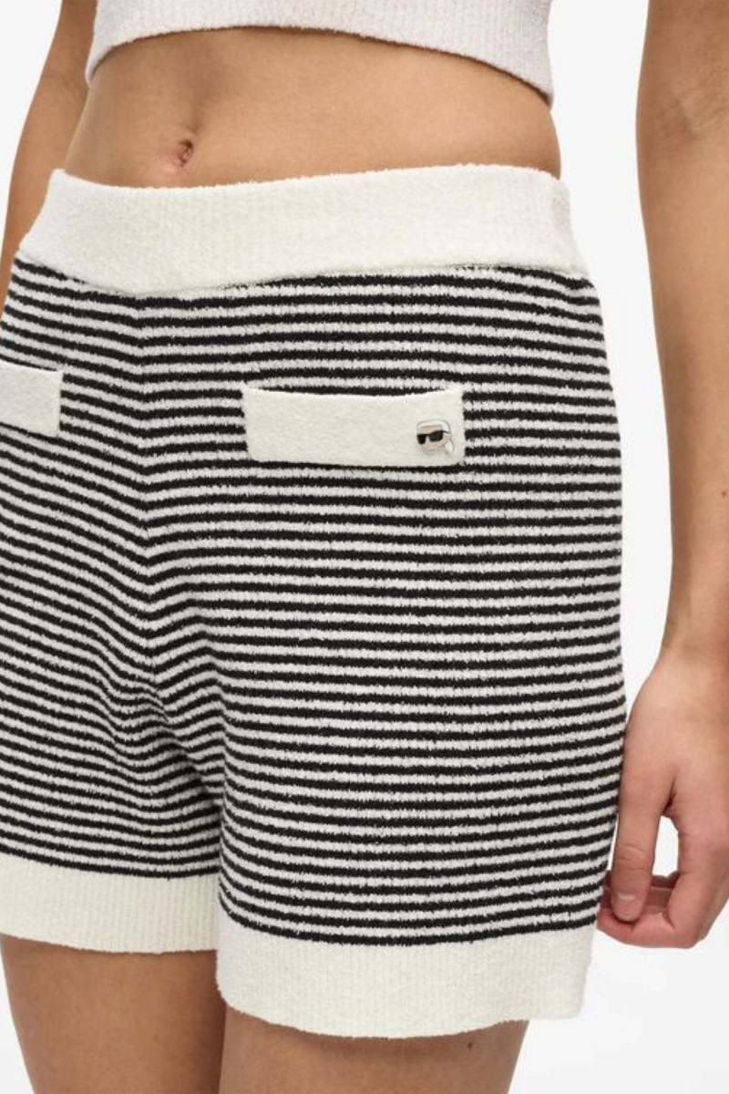 Šortky Karl Lagerfeld Ikon Striped Knit Shorts Small Stripe Black-White