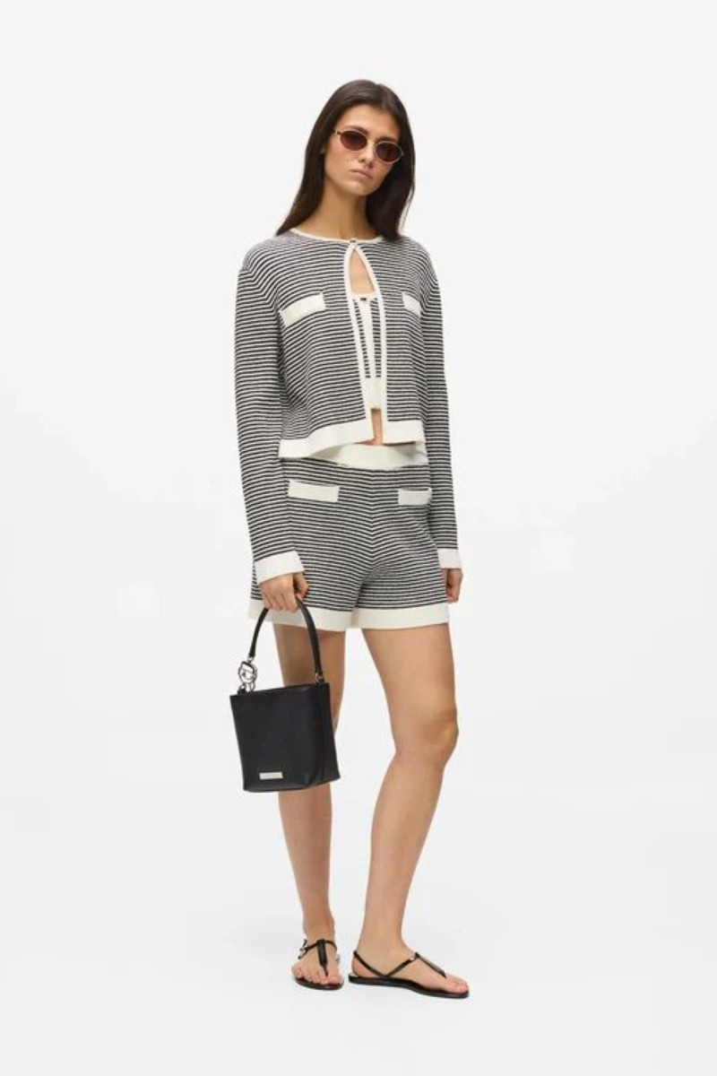 Šortky Karl Lagerfeld Ikon Striped Knit Shorts Small Stripe Black-White