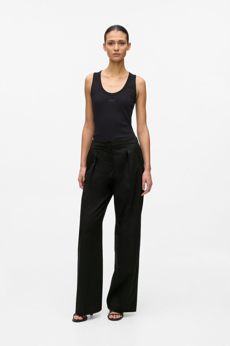 Nohavice Karl Lagerfeld Structured Suit Pants Black