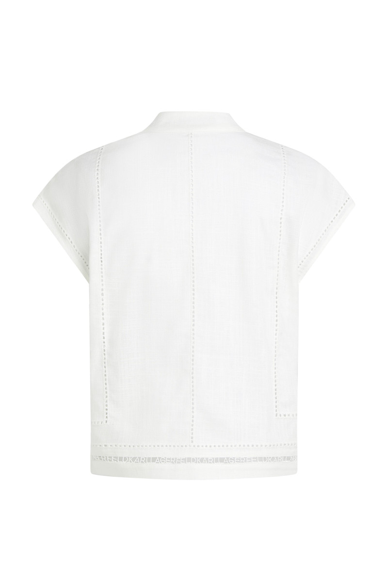 Blúzka Karl Lagerfeld Embroidery Detail Blouse White