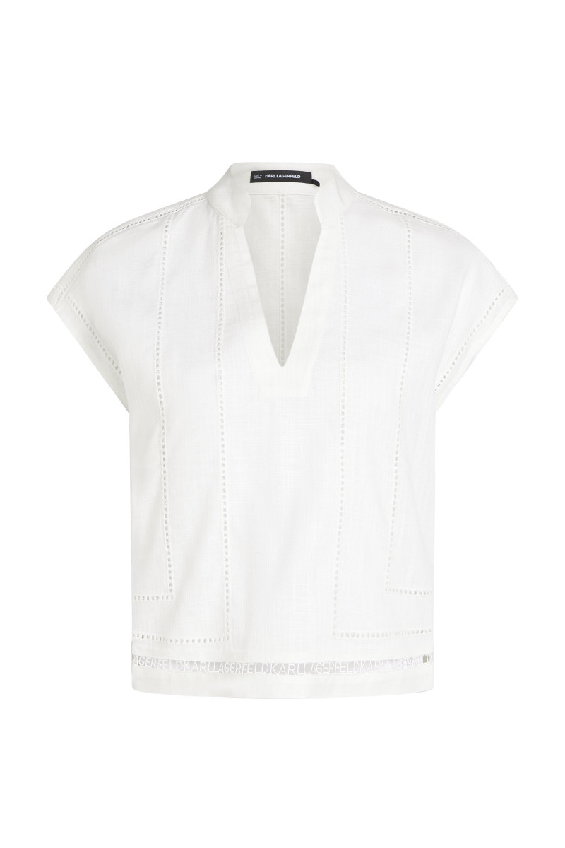 Blúzka Karl Lagerfeld Embroidery Detail Blouse White