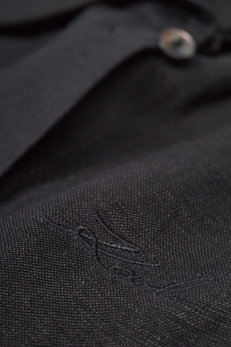 Blúzka Karl Lagerfeld Linen Blend Top Black