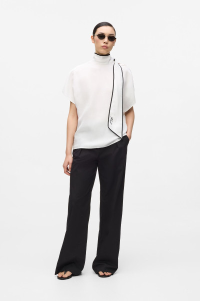BLÚZKA KARL LAGERFELD LINEN BLEND PIPING BLOUSE - Fotografia č. 2