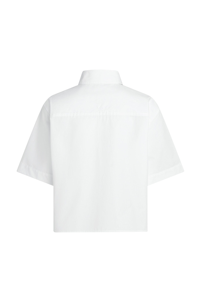 Blúzka Karl Lagerfeld Signature Hem Poplin Shirt White