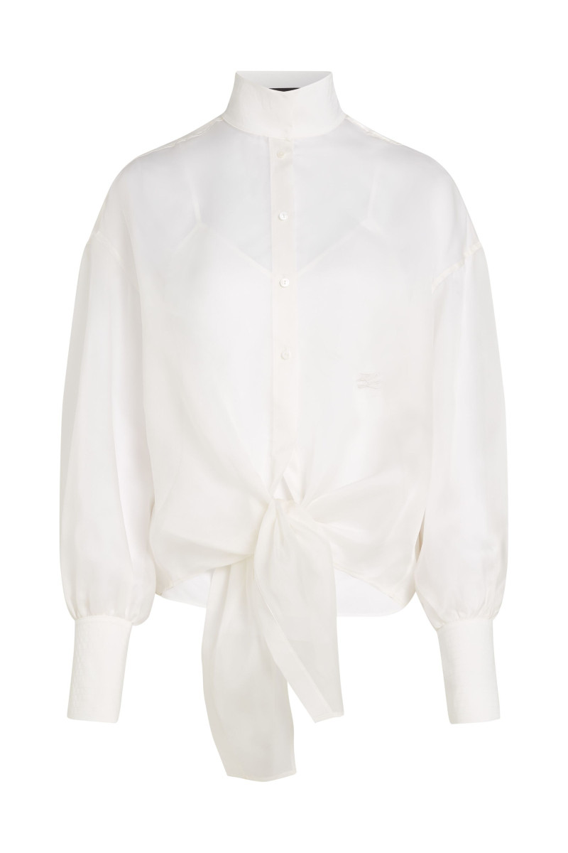 Blúzka Karl Lagerfeld Studio Organza Tie Blouse White