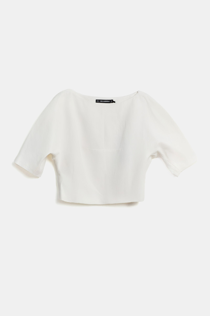 Blúzka Karl Lagerfeld Studio Balloon Shaped Top White
