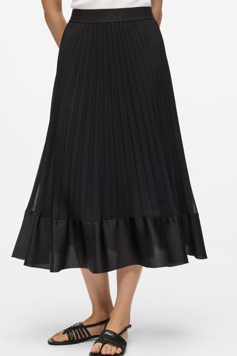 Sukňa Karl Lagerfeld Pleated Skirt Black