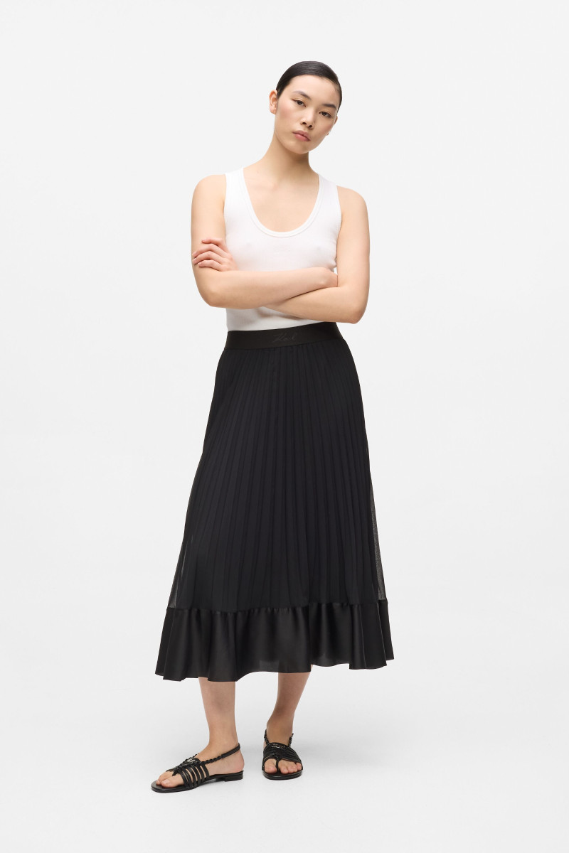 Sukňa Karl Lagerfeld Pleated Skirt Black
