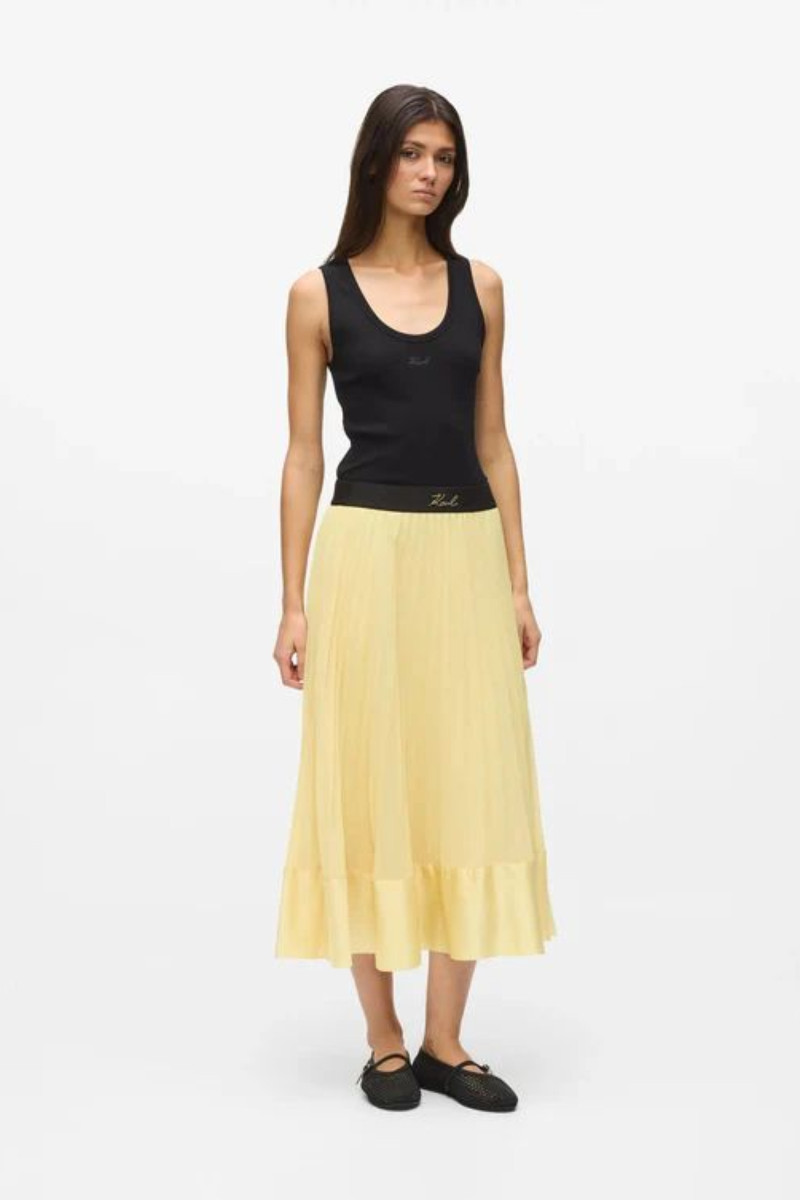 Sukňa Karl Lagerfeld Pleated Skirt Sunlight