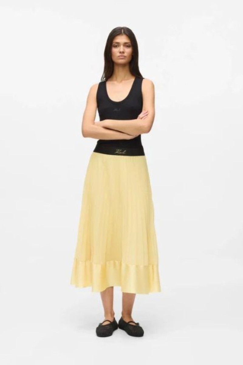 Sukňa Karl Lagerfeld Pleated Skirt Sunlight