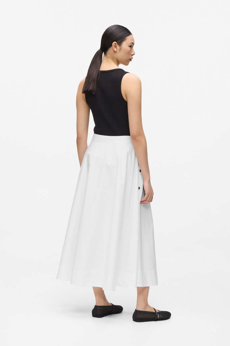 Sukňa Karl Lagerfeld Poplin Skirt White