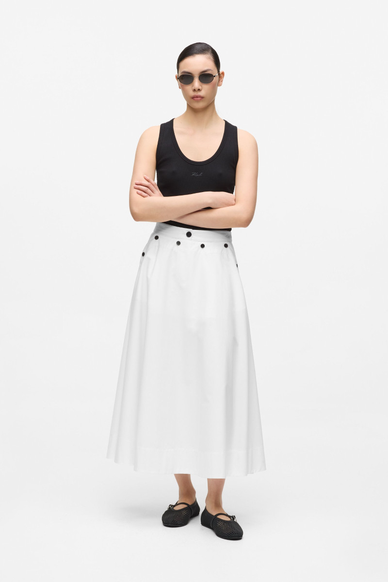Sukňa Karl Lagerfeld Poplin Skirt White