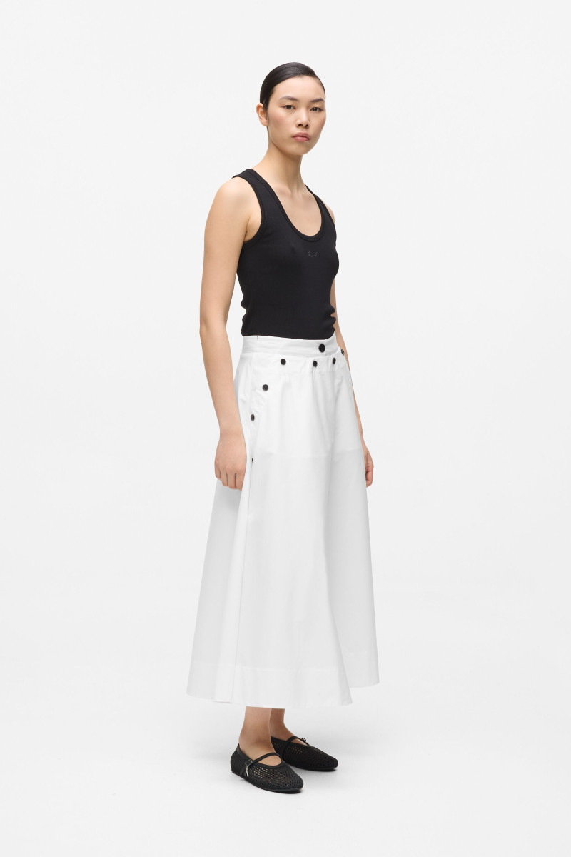 Sukňa Karl Lagerfeld Poplin Skirt White