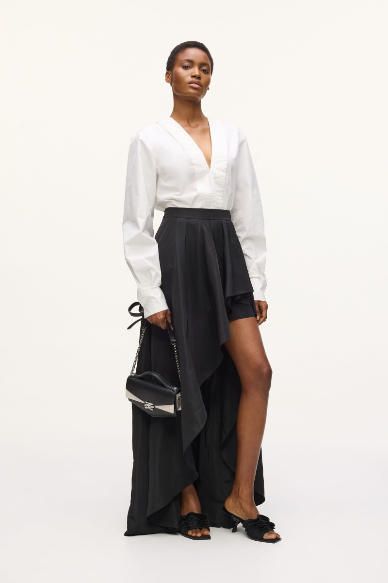 Sukňa Karl Lagerfeld Studio Ruffle Skirt Black