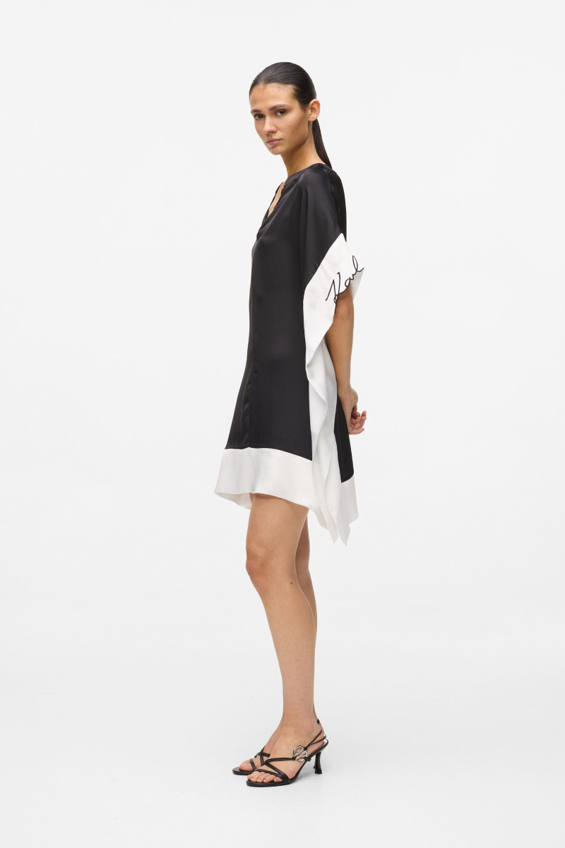 Šaty Karl Lagerfeld Signature Casual Dress White/Black