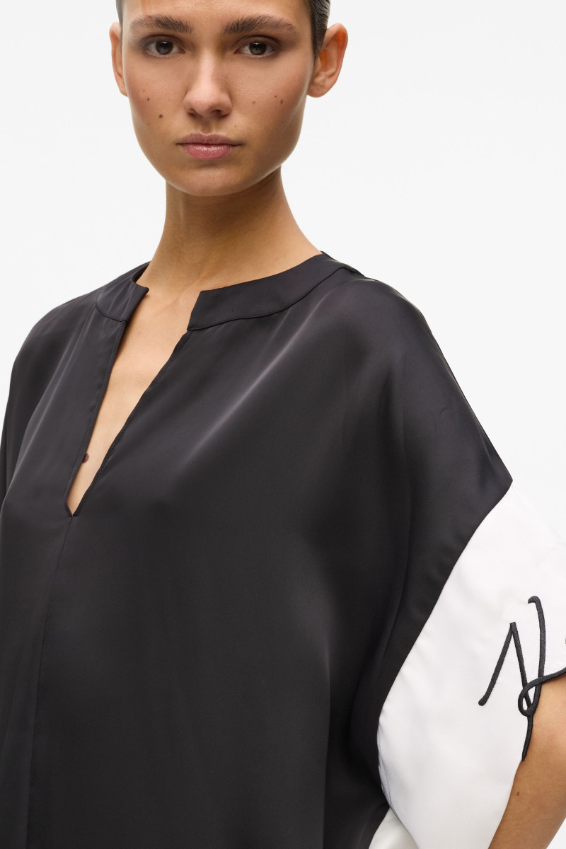 Šaty Karl Lagerfeld Signature Casual Dress White/Black