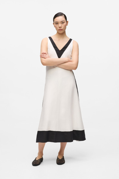 ŠATY KARL LAGERFELD BW LINEN BLEND DRESS - Fotografia č. 2