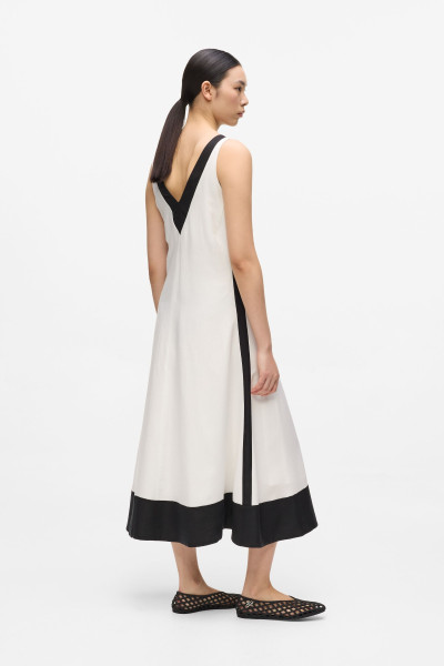ŠATY KARL LAGERFELD BW LINEN BLEND DRESS - Fotografia č. 3