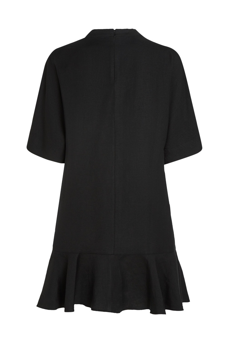 Šaty Karl Lagerfeld Linen Blend Shift Dress Black