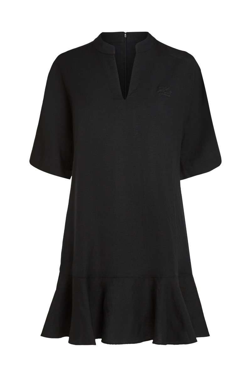 Šaty Karl Lagerfeld Linen Blend Shift Dress Black