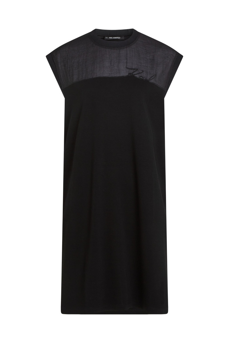 Šaty Karl Lagerfeld Signature T-Shirt Dress Black