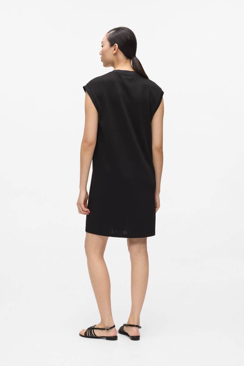 Šaty Karl Lagerfeld Signature T-Shirt Dress Black